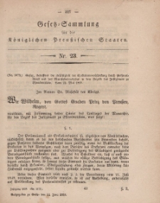 Gesetz-Sammlung für die Königlichen Preussischen Staaten, 14. Juni, 1859, nr. 23.