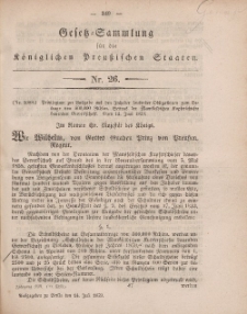 Gesetz-Sammlung für die Königlichen Preussischen Staaten, 14. Juli, 1859, nr. 26.