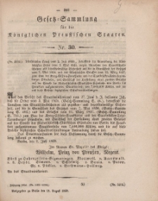 Gesetz-Sammlung für die Königlichen Preussischen Staaten, 18. August, 1859, nr. 30.