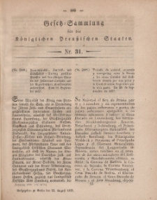 Gesetz-Sammlung für die Königlichen Preussischen Staaten, 25. August, 1859, nr. 31.