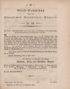 Gesetz-Sammlung für die Königlichen Preussischen Staaten, 13. September, 1859, nr. 33.