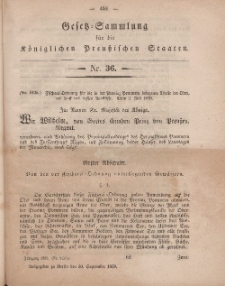 Gesetz-Sammlung für die Königlichen Preussischen Staaten, 30. September, 1859, nr. 36.