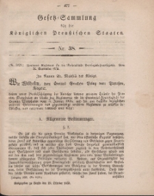 Gesetz-Sammlung für die Königlichen Preussischen Staaten, 19. Oktober, 1859, nr. 38.