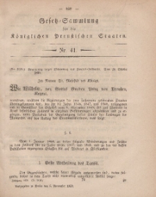 Gesetz-Sammlung für die Königlichen Preussischen Staaten, 5. November, 1859, nr. 41.