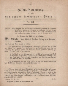 Gesetz-Sammlung für die Königlichen Preussischen Staaten, 19. November, 1859, nr. 43.