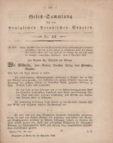 Gesetz-Sammlung für die Königlichen Preussischen Staaten, 19. November, 1859, nr. 43.