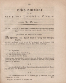 Gesetz-Sammlung für die Königlichen Preussischen Staaten, 21. Dezember, 1859, nr. 45.