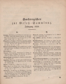 Gesetz-Sammlung für die Königlichen Preussischen Staaten, (Sachregister), 1859
