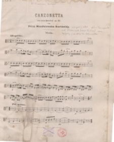 Canzonetta aus dem Quartett. Op. 12 von Felix Mendelssohn Bartholdy : Viola