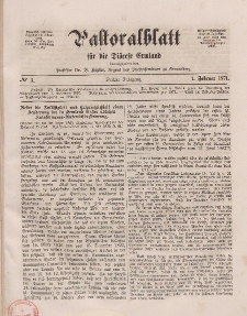 Pastoralblatt für die Diözese Ermland, 3.Jahrgang, 1. Februar 1871, Nr 3.