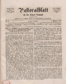 Pastoralblatt für die Diözese Ermland, 3.Jahrgang, 1. Februar 1871, Nr 3.