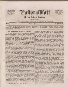 Pastoralblatt für die Diözese Ermland, 3.Jahrgang, 1. Mai 1871, Nr 9.