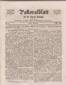 Pastoralblatt für die Diözese Ermland, 3.Jahrgang, 1. Mai 1871, Nr 9.