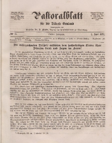 Pastoralblatt für die Diözese Ermland, 3.Jahrgang, 1. Juni 1871, Nr 11.