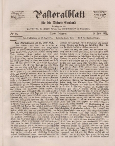 Pastoralblatt für die Diözese Ermland, 3.Jahrgang, 9. Juni 1871, Nr 12.