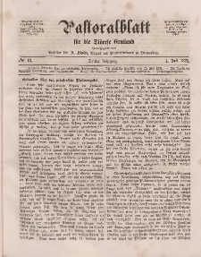 Pastoralblatt für die Diözese Ermland, 3.Jahrgang, 1. Juli 1871, Nr 13.