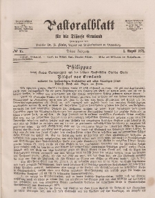 Pastoralblatt für die Diözese Ermland, 3.Jahrgang, 1. August 1871, Nr 15.