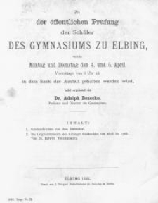 Zu der öffentlichen Prüfung der Schüler des Gymnasium zu Elbing...