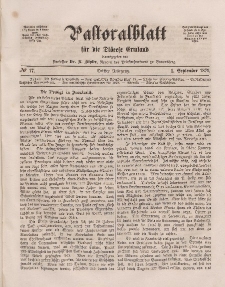 Pastoralblatt für die Diözese Ermland, 3.Jahrgang, 1. September 1871, Nr 17.