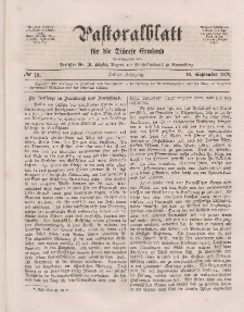 Pastoralblatt für die Diözese Ermland, 3.Jahrgang, 16. September 1871, Nr 18.