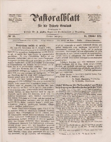 Pastoralblatt für die Diözese Ermland, 3.Jahrgang, 16. Oktober 1871, Nr 20.