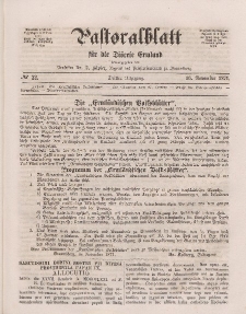 Pastoralblatt für die Diözese Ermland, 3.Jahrgang, 16. November 1871, Nr 22.