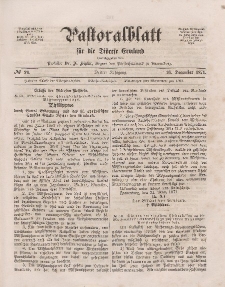 Pastoralblatt für die Diözese Ermland, 3.Jahrgang, 16. Dezember 1871, Nr 24.