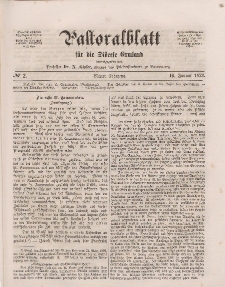 Pastoralblatt für die Diözese Ermland, 4.Jahrgang, 16. Januar 1872, Nr 2.