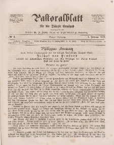 Pastoralblatt für die Diözese Ermland, 4.Jahrgang, 1. Februar 1872, Nr 3.