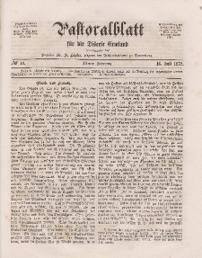 Pastoralblatt für die Diözese Ermland, 4.Jahrgang, 16. Juli 1872, Nr 14.