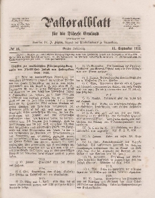 Pastoralblatt für die Diözese Ermland, 4.Jahrgang, 16. September 1872, Nr 18.