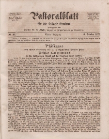 Pastoralblatt für die Diözese Ermland, 4.Jahrgang, 16. Oktober 1872, Nr 20.