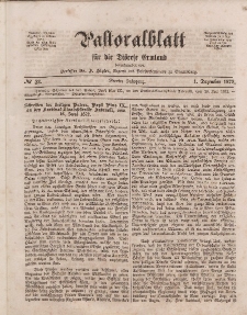 Pastoralblatt für die Diözese Ermland, 4.Jahrgang, 1. Dezember 1872, Nr 23.