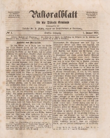 Pastoralblatt für die Diözese Ermland, 6.Jahrgang, 1. Januar 1874, Nr 1.