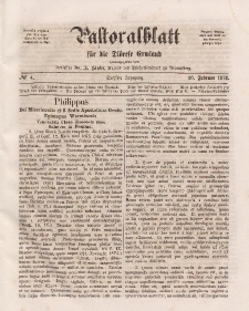 Pastoralblatt für die Diözese Ermland, 6.Jahrgang, 16. Februar 1874, Nr 4.