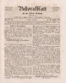 Pastoralblatt für die Diözese Ermland, 6.Jahrgang, 1-16. August 1874, Nr 15 u.16