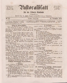 Pastoralblatt für die Diözese Ermland, 6.Jahrgang, 16. Dezember 1874, Nr 24.