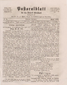 Pastoralblatt für die Diözese Ermland, 7.Jahrgang, April 1875, Nr 4.