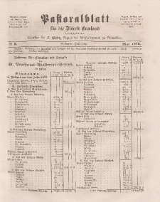 Pastoralblatt für die Diözese Ermland, 7.Jahrgang, Mai 1875, Nr 5.