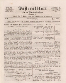 Pastoralblatt für die Diözese Ermland, 7.Jahrgang, Juni 1875, Nr 6.