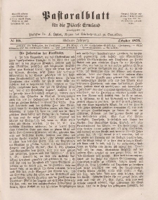 Pastoralblatt für die Diözese Ermland, 7.Jahrgang, Oktober 1875, Nr 10.