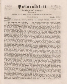 Pastoralblatt für die Diözese Ermland, 7.Jahrgang, Oktober 1875, Nr 10.