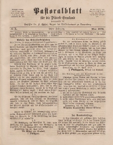 Pastoralblatt für die Diözese Ermland, 8.Jahrgang, Mai 1876, Nr 5.