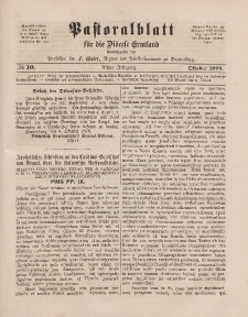 Pastoralblatt für die Diözese Ermland, 8.Jahrgang, Oktober 1876, Nr 10.