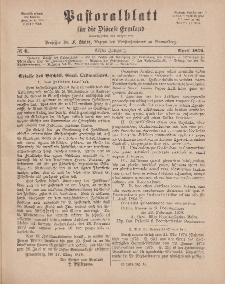 Pastoralblatt für die Diözese Ermland, 11.Jahrgang, 1. April 1879. Nr 4