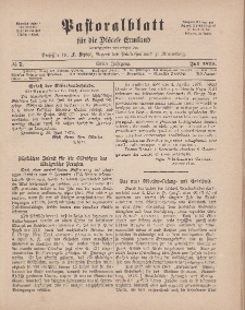 Pastoralblatt für die Diözese Ermland, 11.Jahrgang, 1. Juli 1879. Nr 7