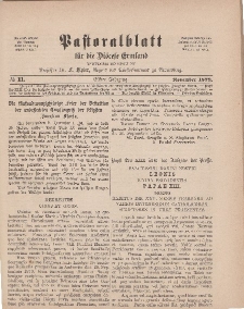 Pastoralblatt für die Diözese Ermland, 11.Jahrgang, 1. November 1879. Nr 11