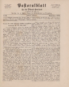 Pastoralblatt für die Diözese Ermland, 12.Jahrgang, 1. September 1880. Nr 9