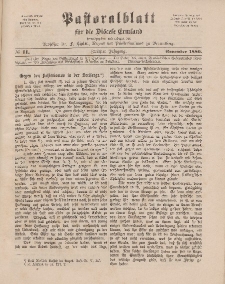 Pastoralblatt für die Diözese Ermland, 12.Jahrgang, 1. November 1880. Nr 11