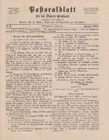 Pastoralblatt für die Diözese Ermland, 16.Jahrgang, 1. Januar 1884. Nr 1